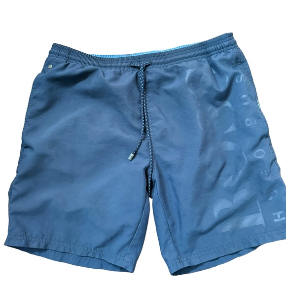 Hugo Boss men’s swim trunks navy blue Small - Picture 3 of 8